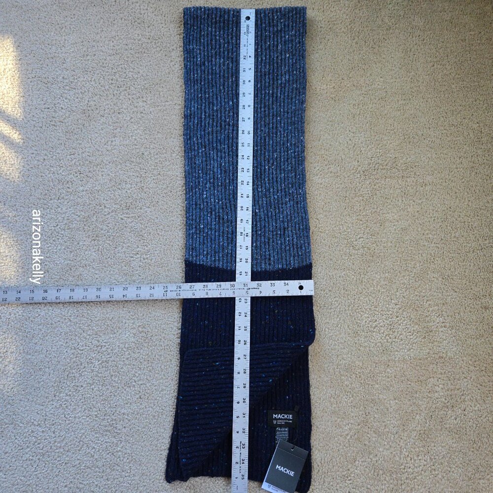 NWT Mackie Wool Scarf Ribbed Flecked Speckled Donegal Scotland - Picture 3 of 15